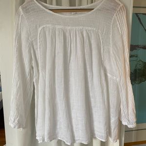 White linen Boho blouse. Size 12 US. Worn once.